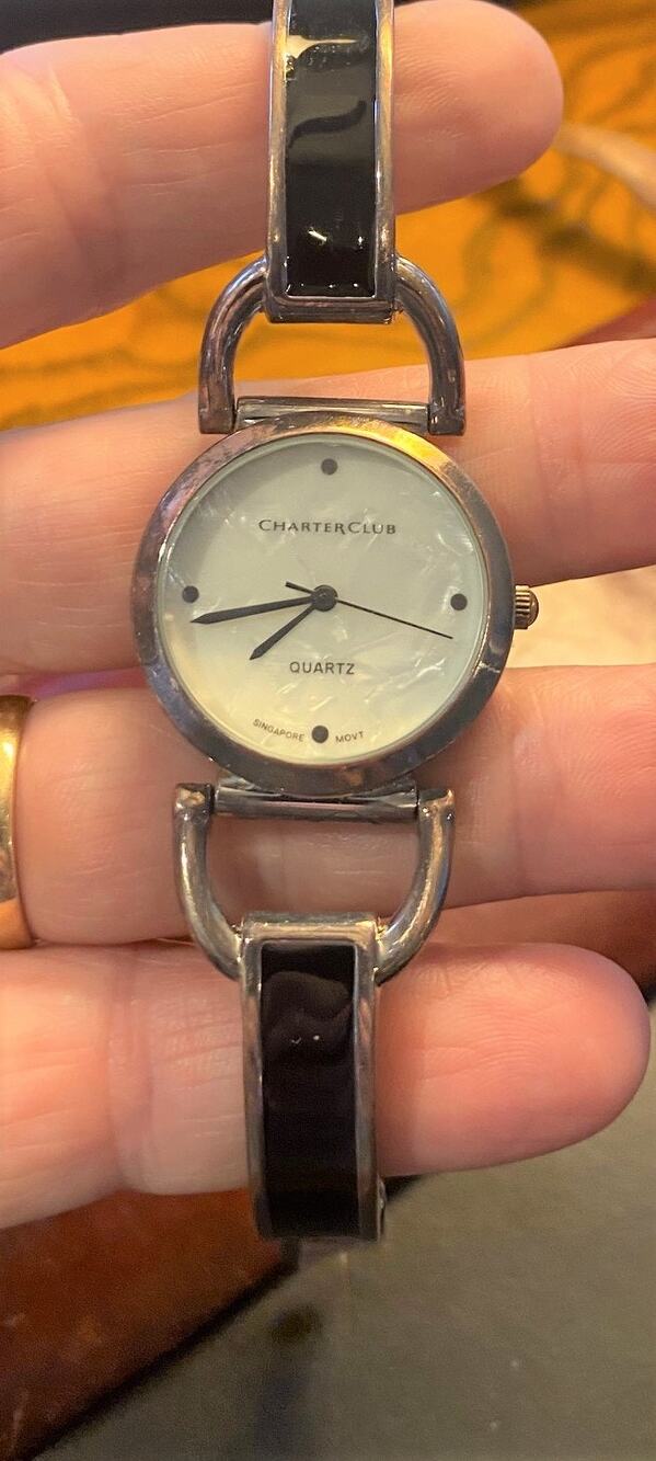 Women's 30mm Silver Tone Charter Club Watch with MOP Face